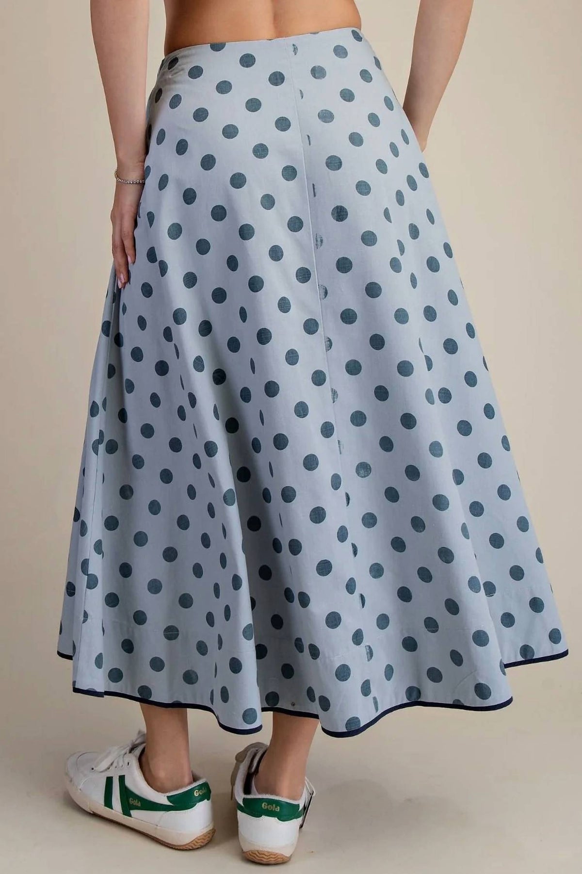 Easel - Tie Waisted Polka Dot Skirt