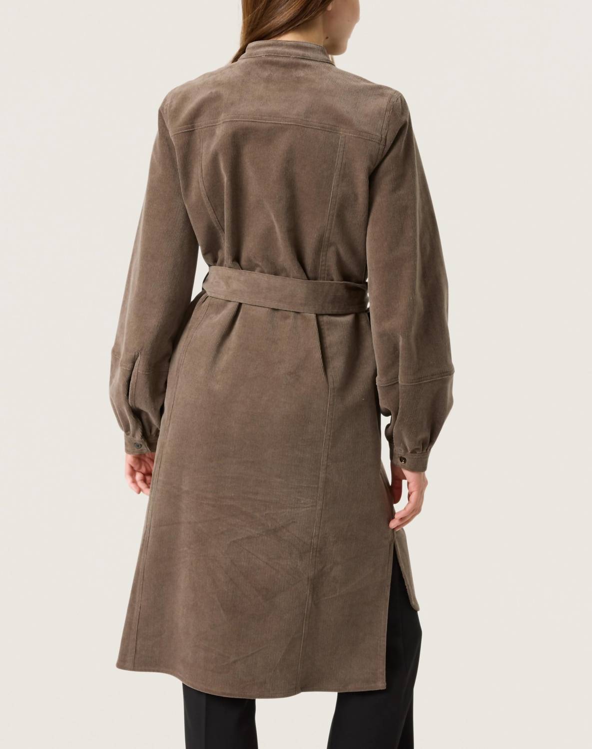 Soaked In Luxury - Helle Corduroy Knee Length Shirt Midi Dress