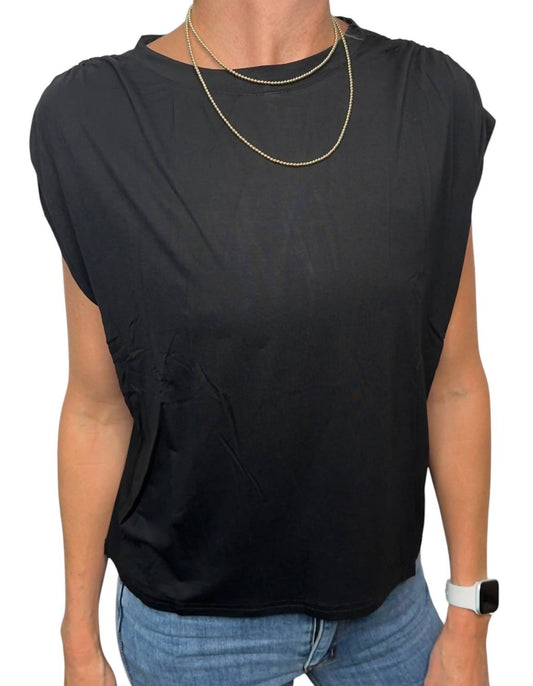 Amaryllis - Super Soft Casual Ruched Shoulder Tee