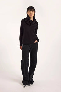 Brodie Cashmere - ESTELLE SPARKLE HOODED COWL NECK SWEATER