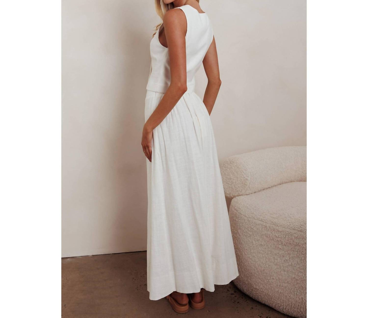 One And Only Collective - Button Detail Vest And Maxi Skirt Set