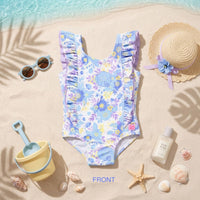 Rufflebutts - Infant Pristine Blooms Ruffled One Piece Swimsuit