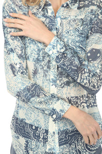Charlie B - Printed Button-up Blouse