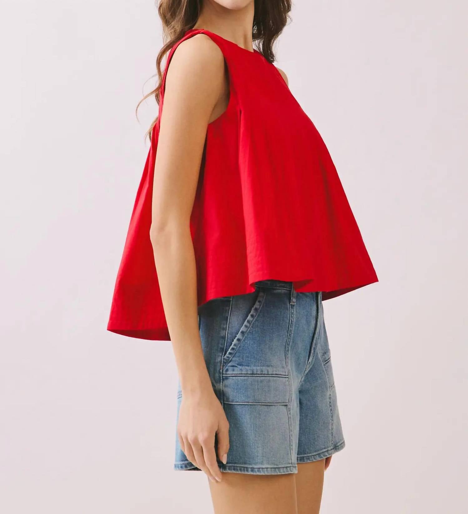 Tcec - Sleeveless Pleated Tank Top