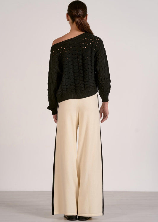 Elan - Adrienne Wide Neck Open Knit Sweater