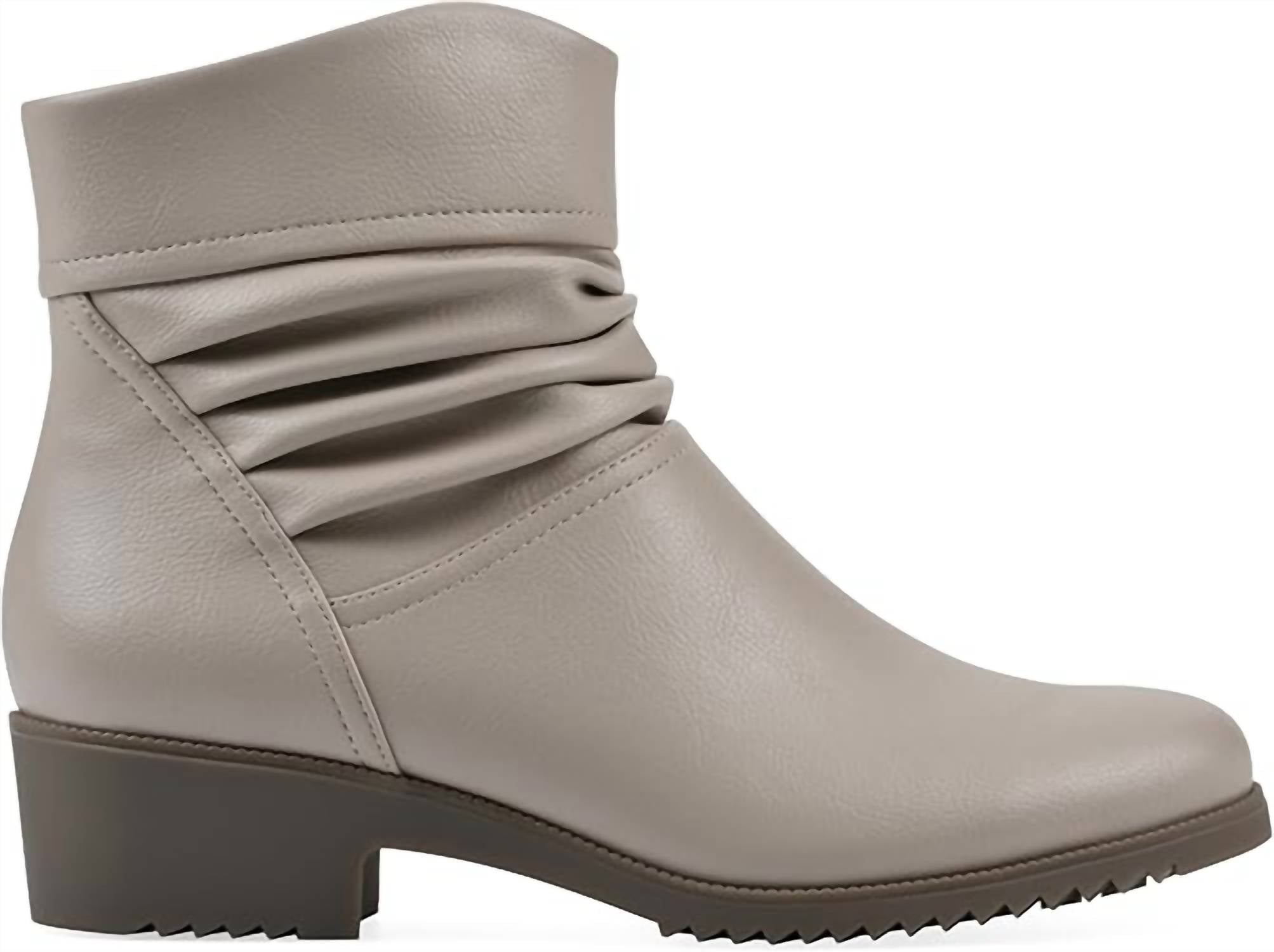 Cliffs by WHITE MOUNTAIN Women's Durbon Cushioned Ankle Booties in light taupe smooth - women's shoe