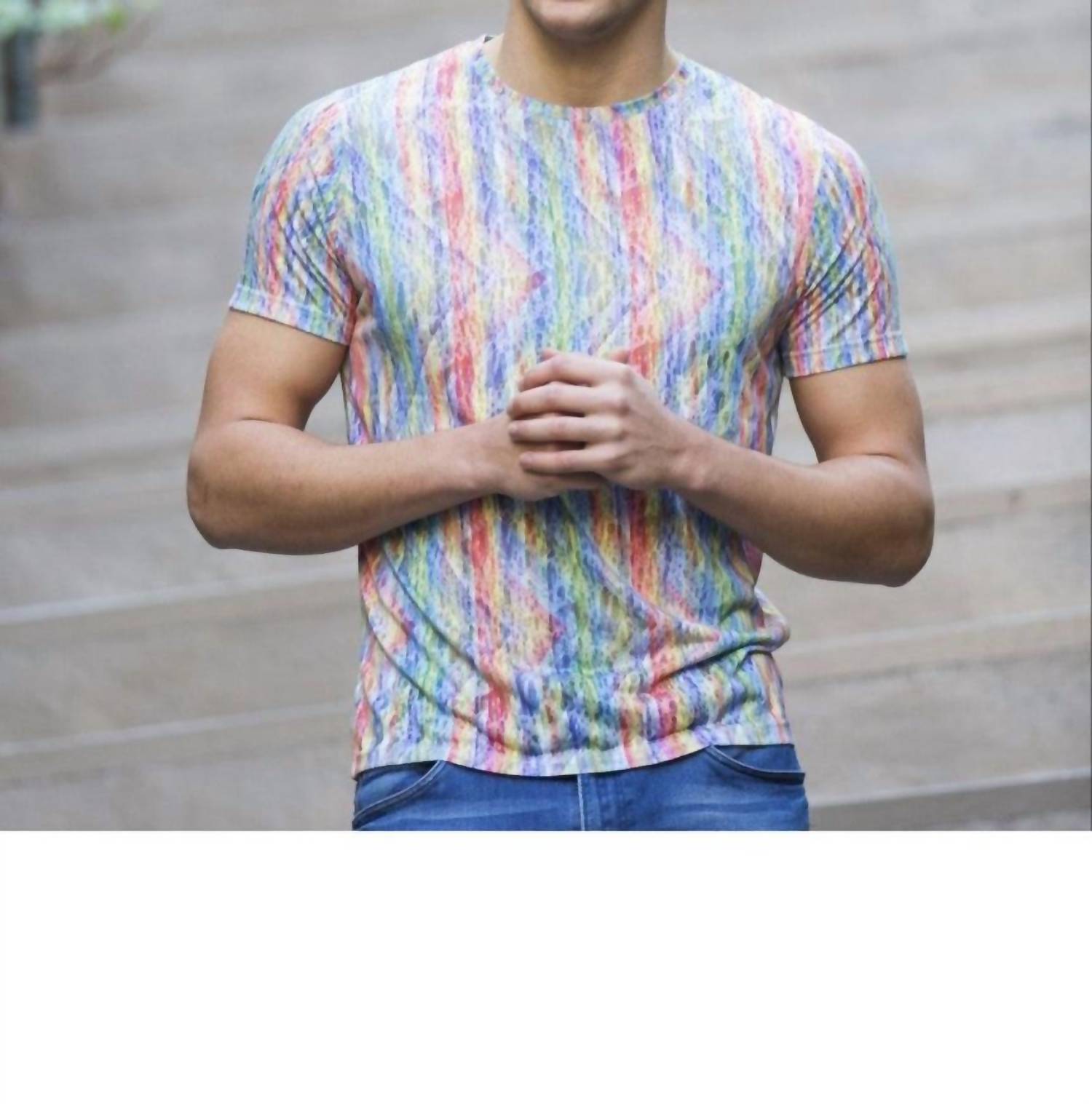 Eight X - Zigzag Stripe Print T-shirt