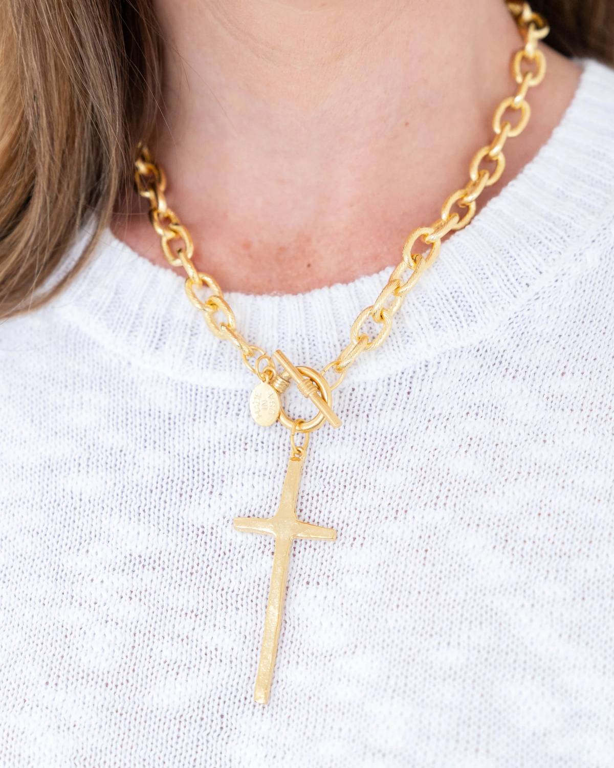 Susan Shaw - Women's Tall Cross Toggle Necklace
