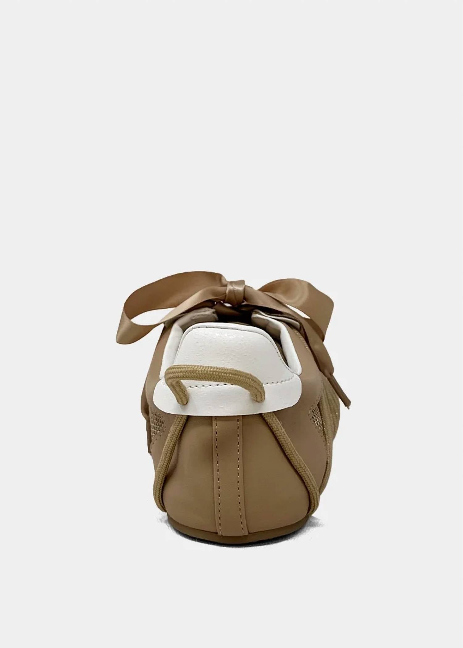 Shu Shop - Women's Bow Lace Retro Ballet Sneakers