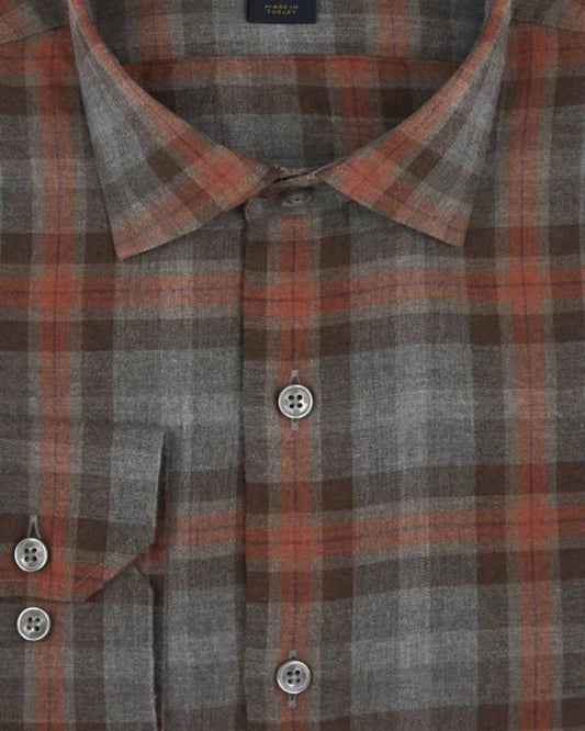 Scott Barber - Men's Washed Melange Country Plaid Shirt