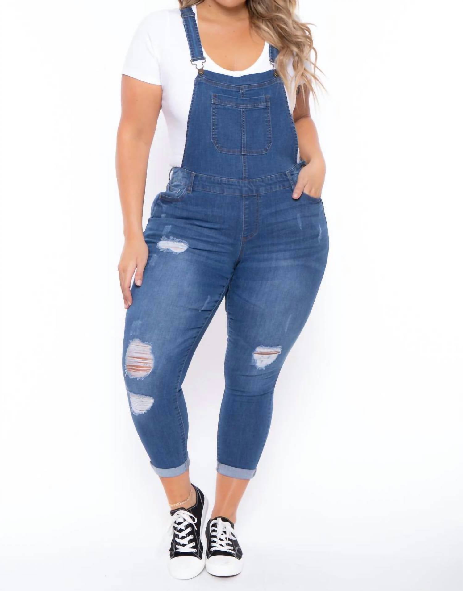 Wax Jean - Distressed Skinny Overall