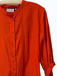 FOIL Women's Don't Make A Fuss Blouse in jaffa orange - women's blouse - detail view