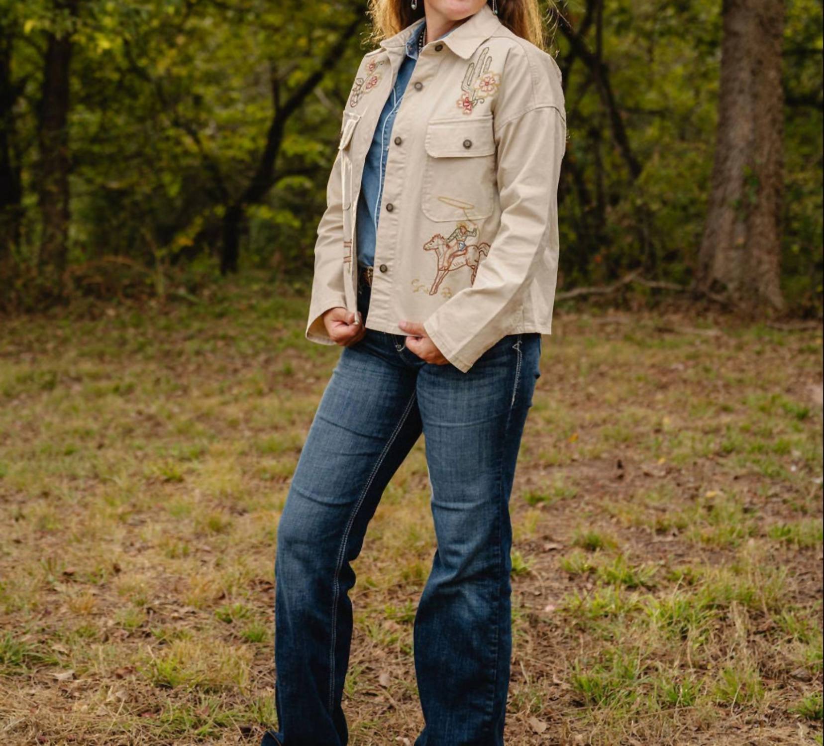 Stetson Rodeo Days Embroidered Jacket in beige - women's jacket - view 5
