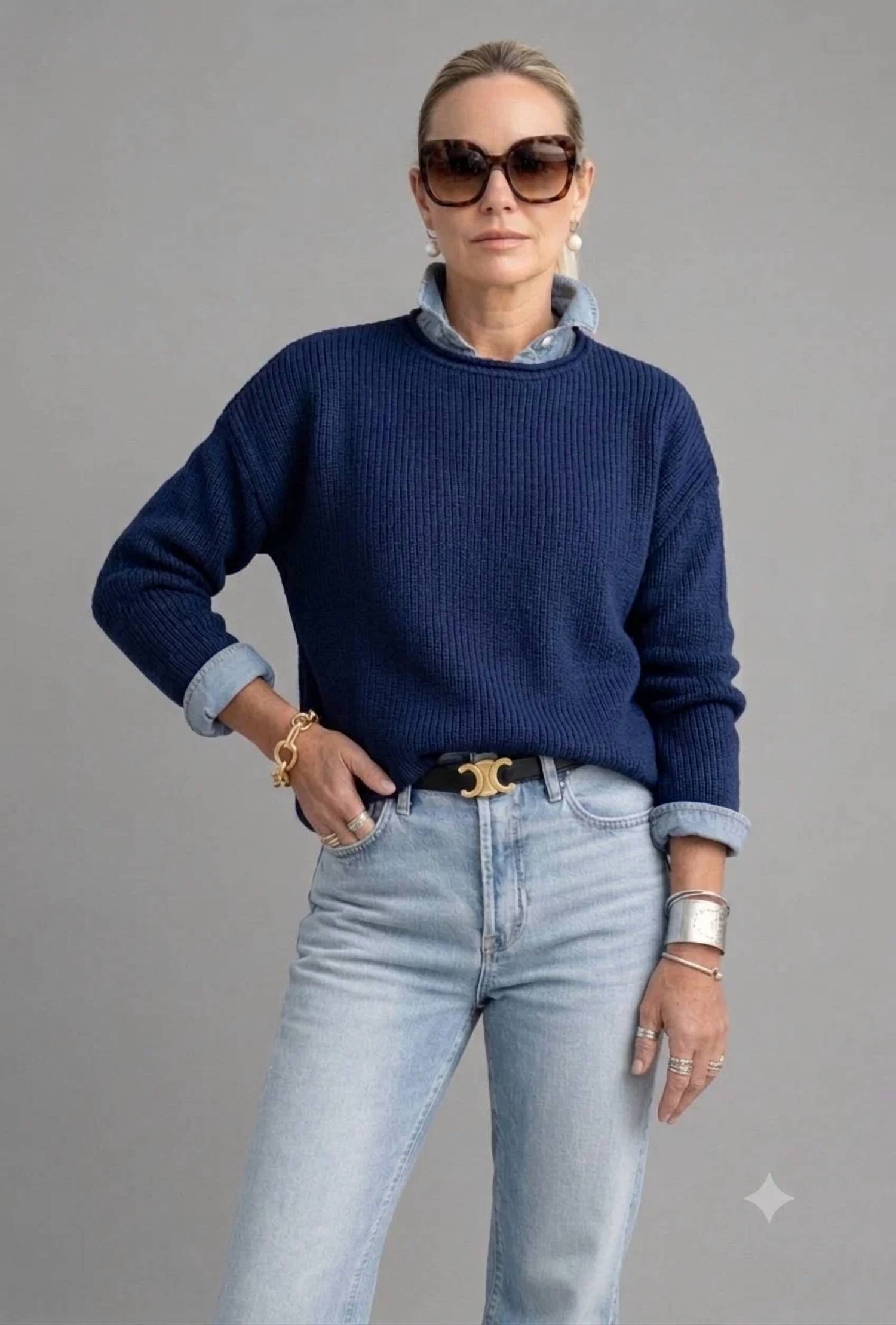 Pink Pineapple - Chloe Solid Rollneck Sweater
