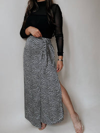 Promesa - Angeles Animal Print Satin Wrap Skirt