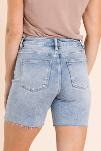 Risen - Tummy Control High Rise Raw Hem Shorts
