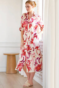 Finley - Kyoto Floral Long Alex Shirt Dress