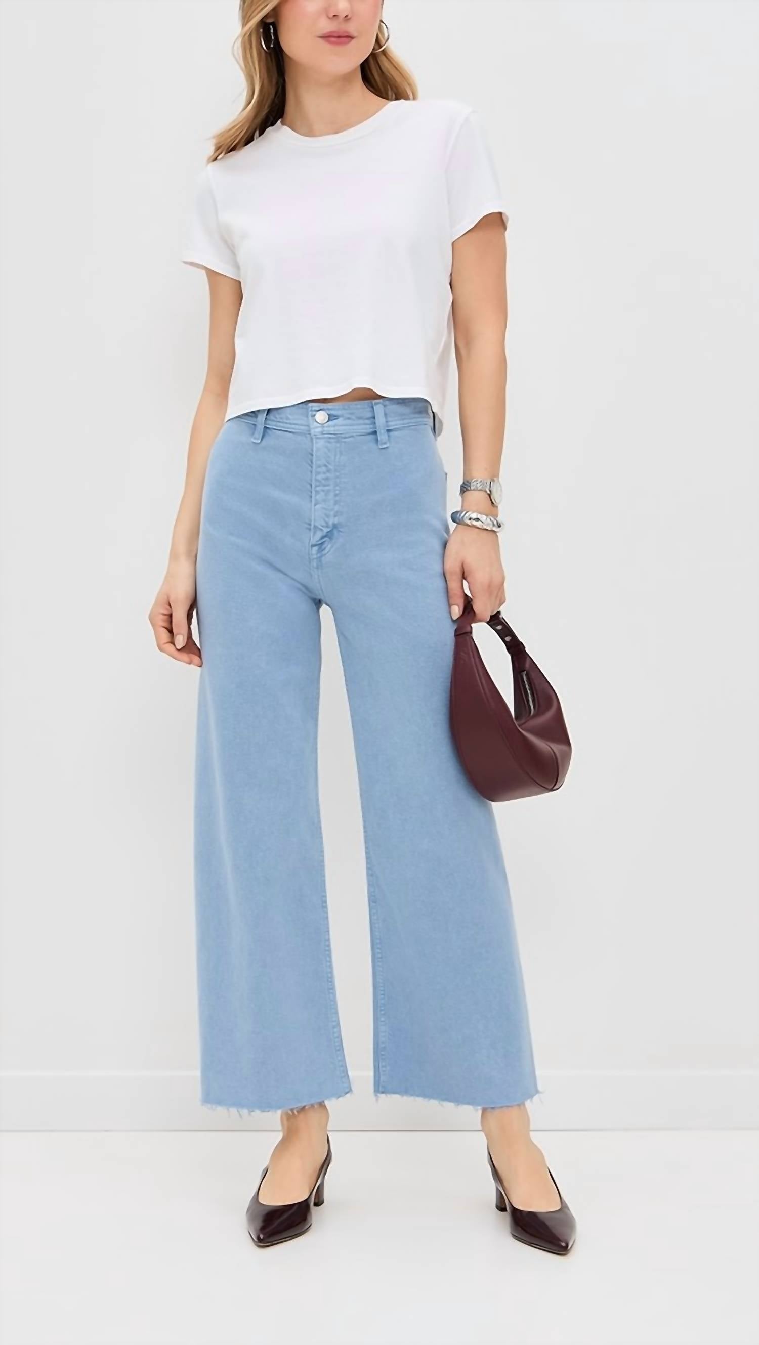 Pistola - Penny Crop High Rise Wide Leg Jeans