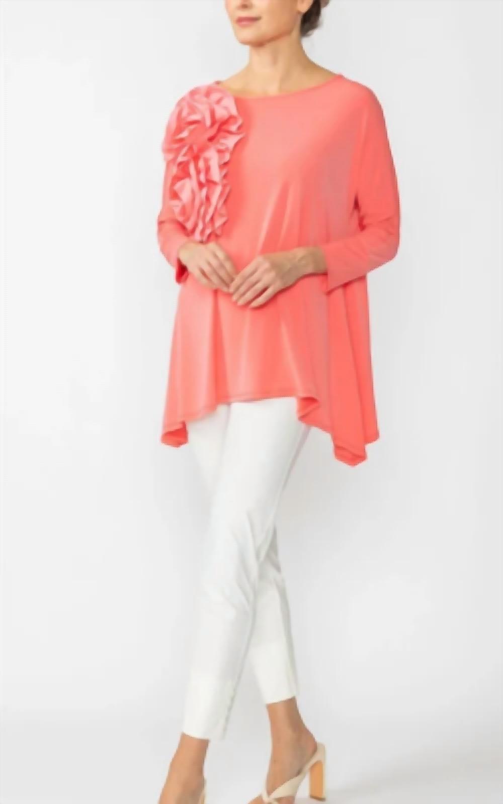 Ic Collection - Boat Neck Top With Rosettes