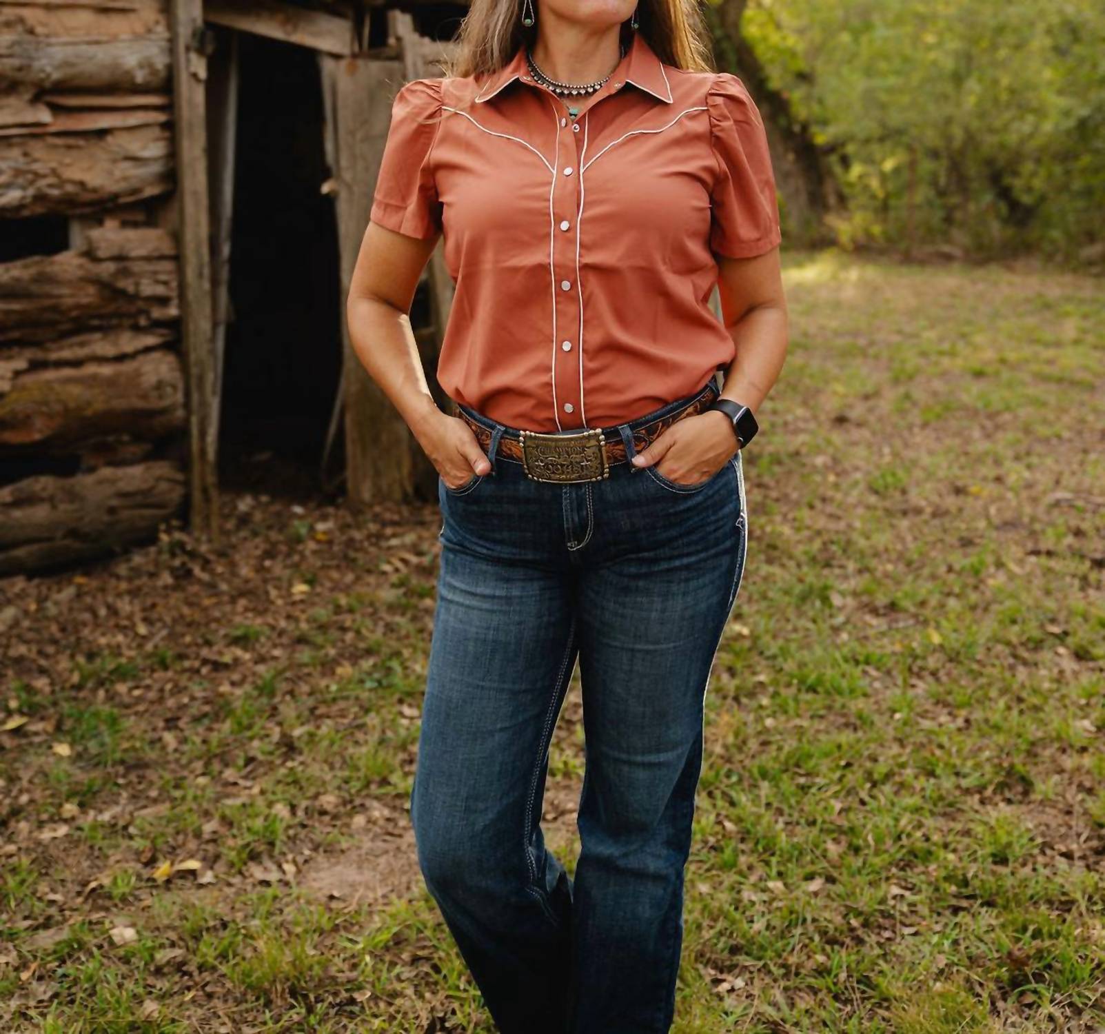 Howdy Hanny - Mesa Sunset Button Front Blouse