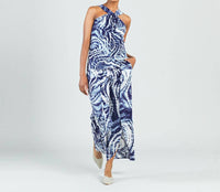 Clara Sun Woo Crepe Knit Front Slit Ankle Petal Pant in swirl wave - women's pants - view 4
