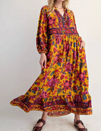 Easel - Sunset Bloom Maxi Dress