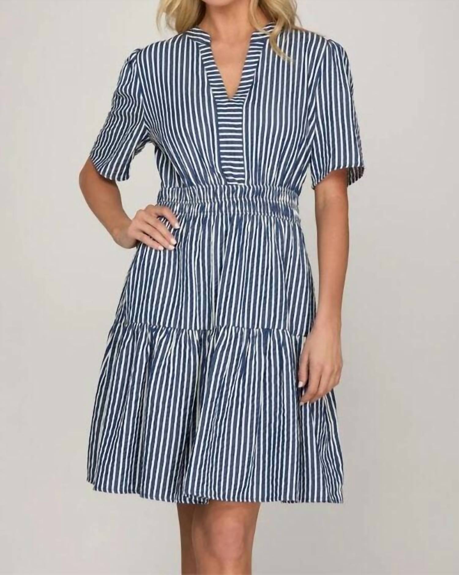 She + Sky - Striped Woven Dress