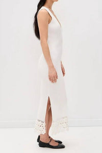 Ganni - Crochet V- Neck Midi Dress