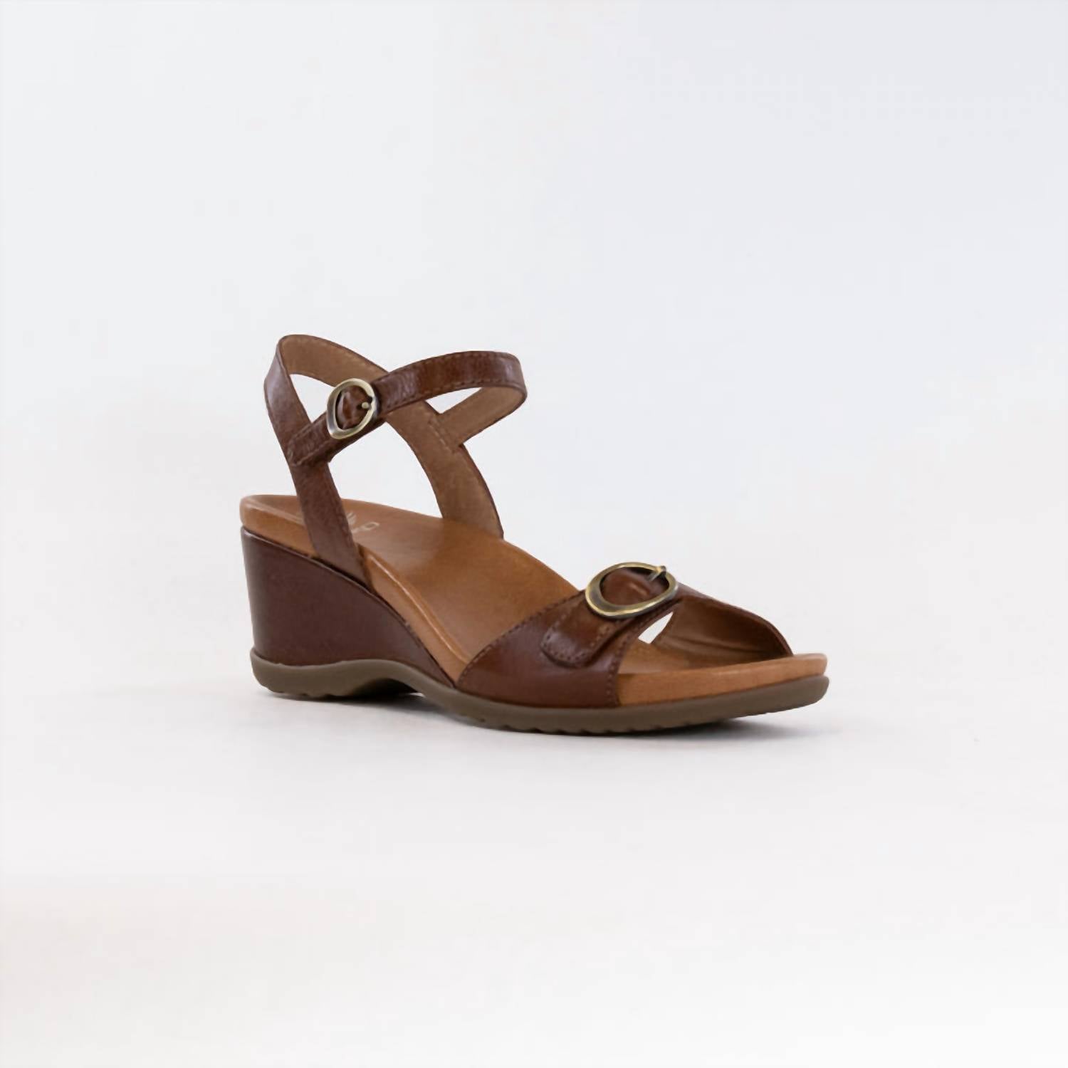 dansko Women's Arielle Sandal in tan glazed kid leather - women's sandal