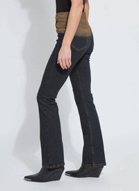 Lysse Ceri Slim Flare Premium Denim Jeans in dip dye black - women's jeans - alternate view