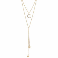 Zad - Women's Celestial Wishes Moon & Star Y Necklace