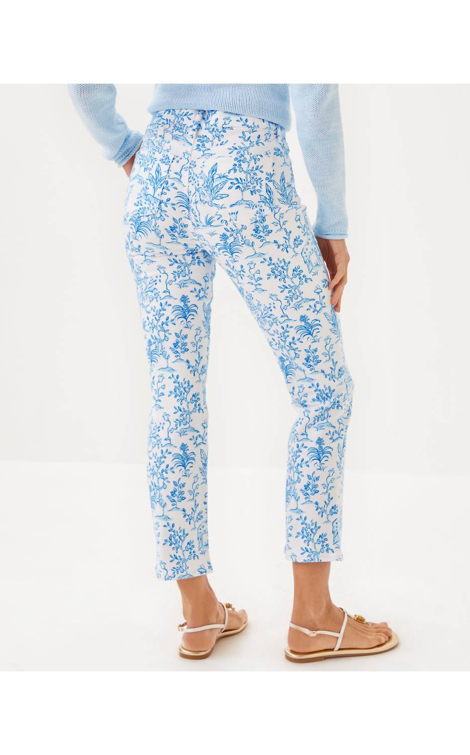 Lilly Pulitzer Annet High Rise Crop Flare Pants in tall tales - women's pants - alternate view