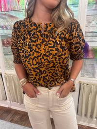 Thml - Short Sleeve Leopard Print Top