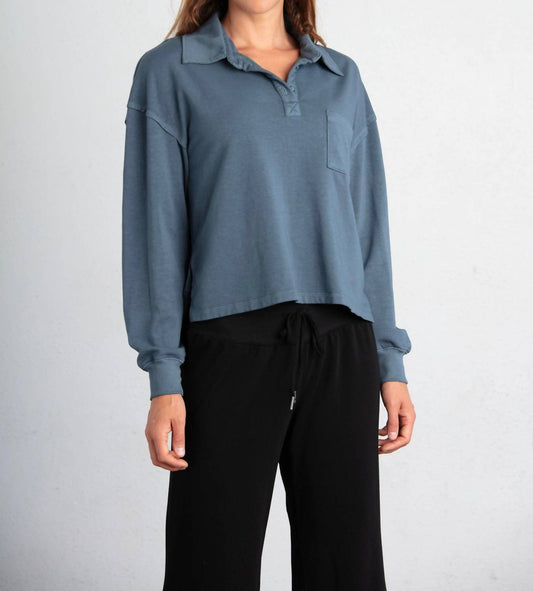 Mila Los Angeles - Collared Pocket Long Sleeve Top