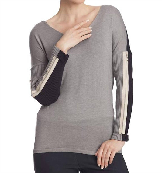 Angel - V-Neck Zipper Sleeve Sweater