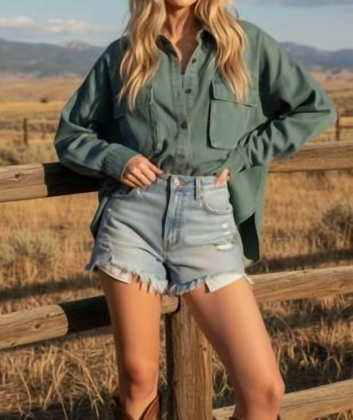 Sewn and Seen Washed Shirt in denim - women's shirt