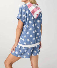 Coco + Carmen - Independence Day Short Sleeve Hoodie