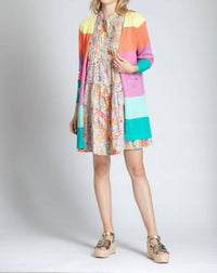 APNY Rainbow Stripe Cardigan in multi - women's cardigan