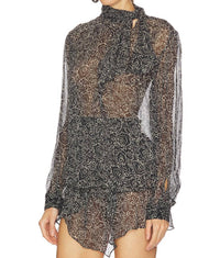 ISABEL MARANT Leona Blouse in black ecru - women's blouse - detail view