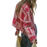 &merci Bandana Patchwork Quilted Jacket in red bandana - women's jacket - alternate view