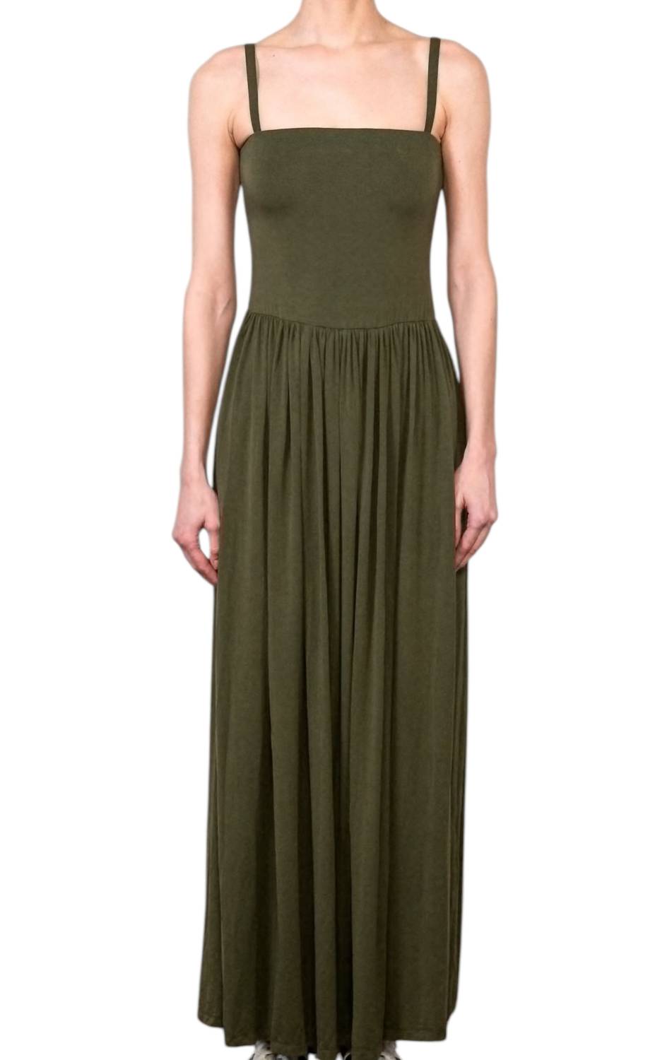 Anemos - Square Neck A-line Maxi Dress