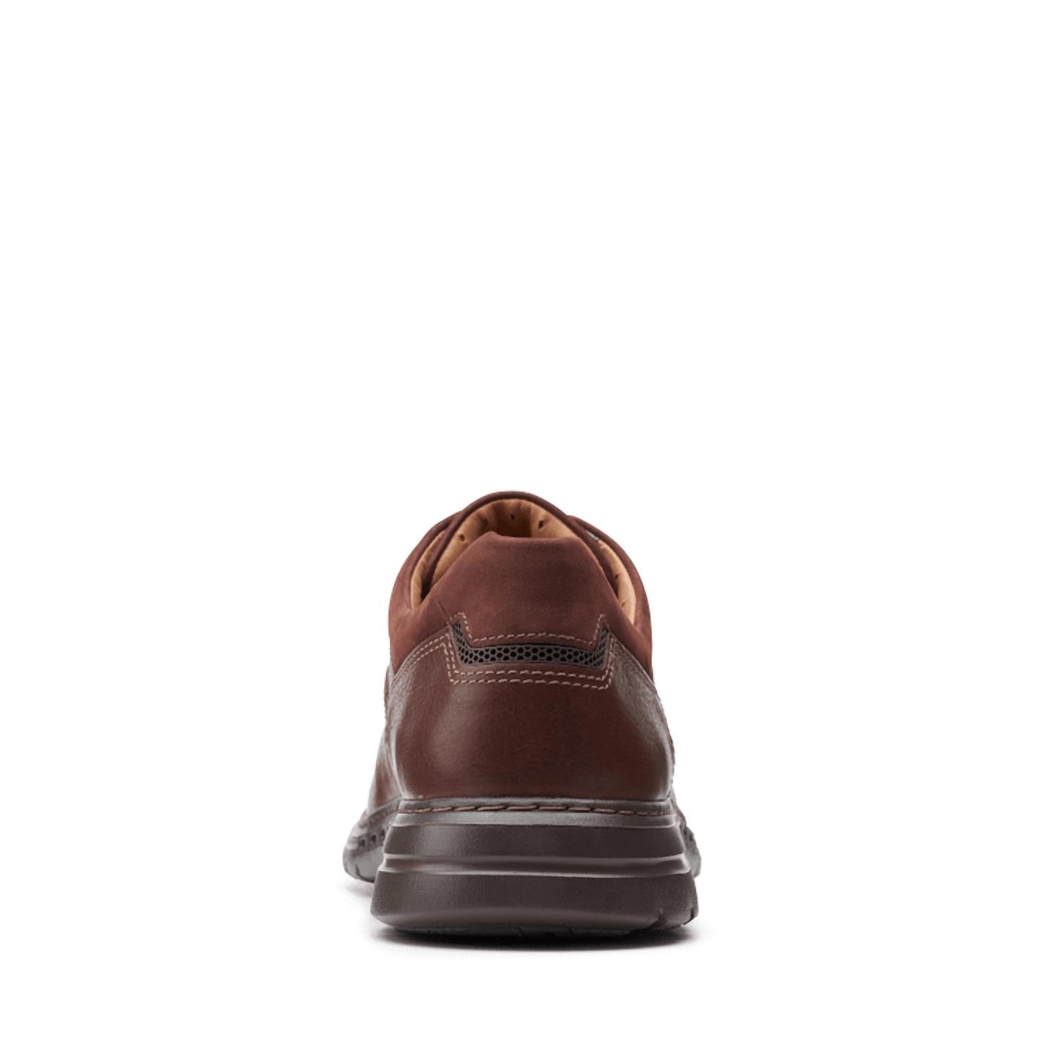 Clarks Men's Un Brawley Lace Shoe in mahogany tumbled leather - men's shoe - view 4