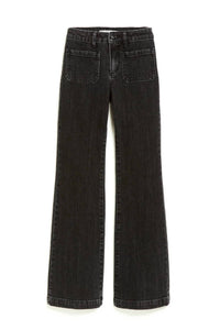 Tractr - Faded Hi Rise Wide Leg Jeans