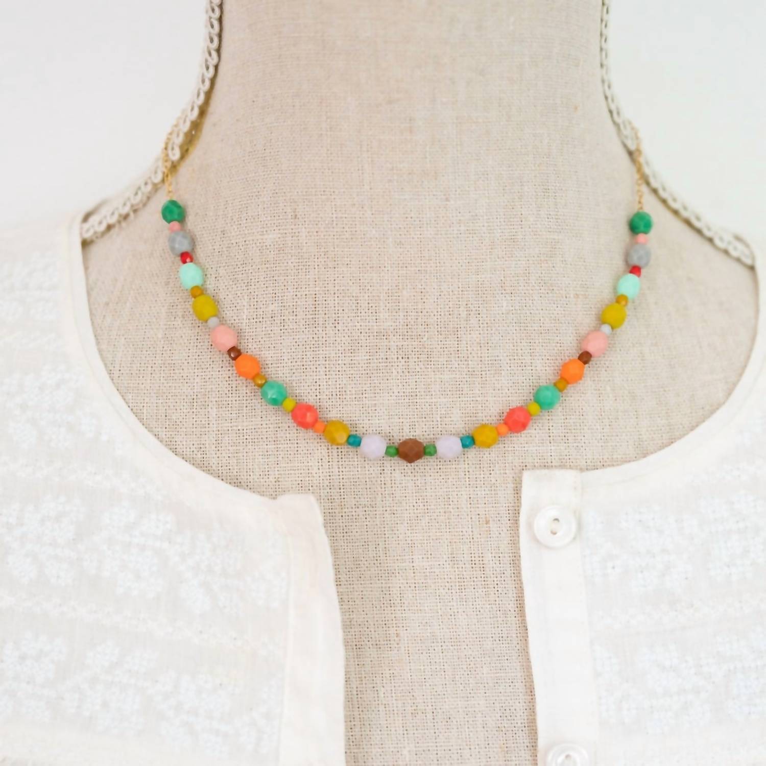 Sa Collective - Women's Colorful Beaded Statement Necklace