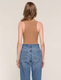 heartloom Lisbeth Bodysuit in brown - women's shirt - alternate view
