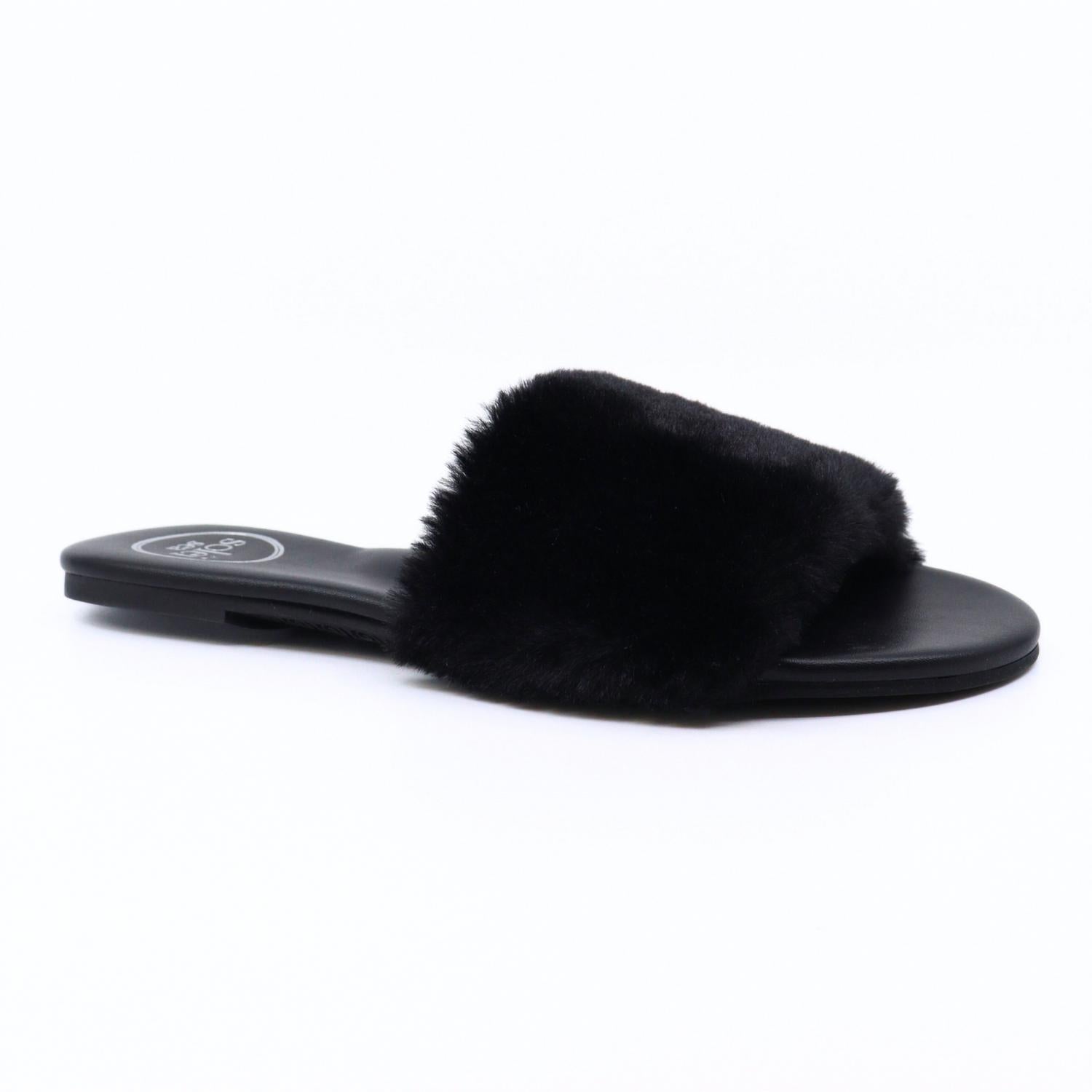 solei sea Women's Ziela Slippers in black - women's shoe - detail view