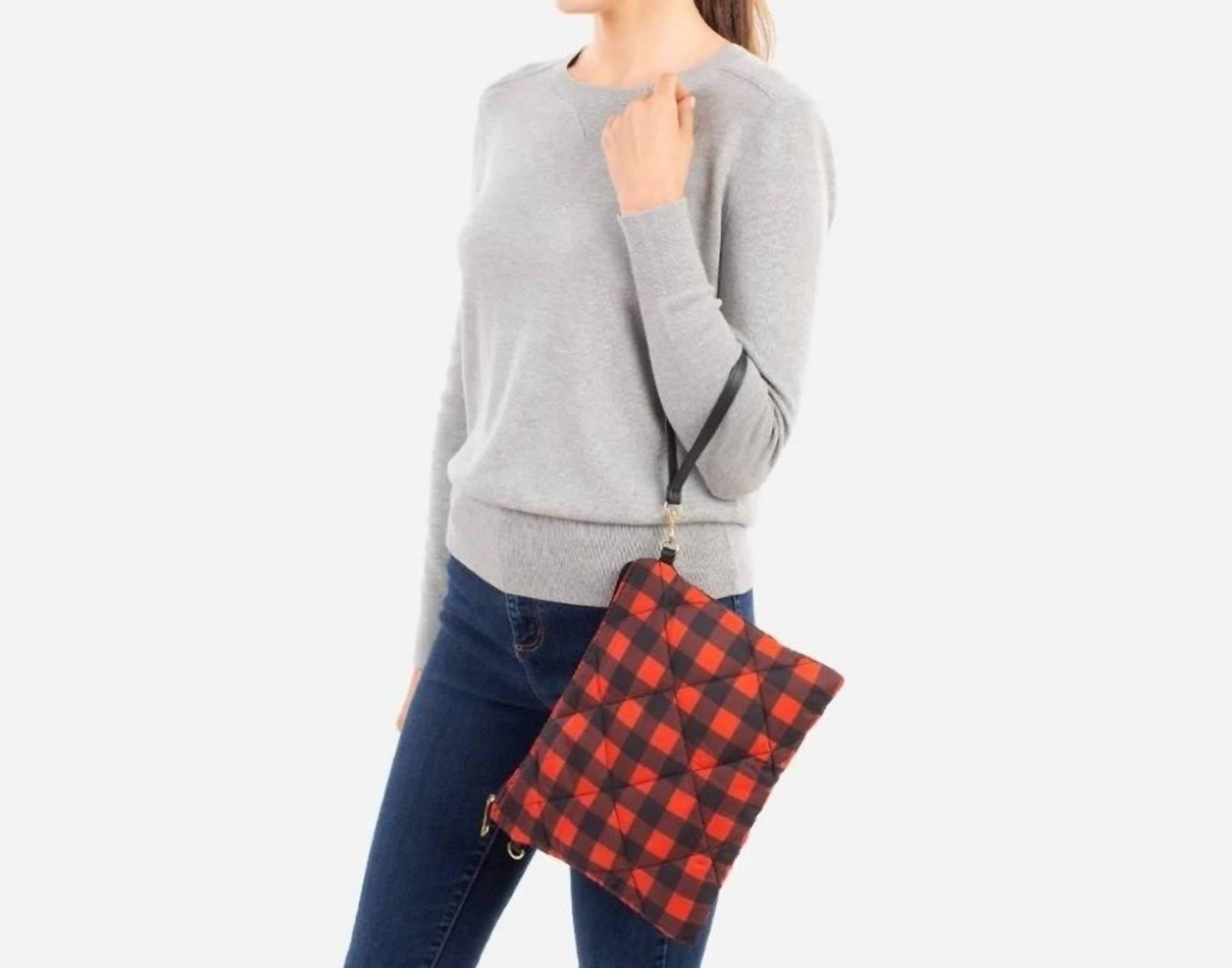 Judson & Co. - Buffalo Check Puffer Convertible Crossbody/Wristlet Bag
