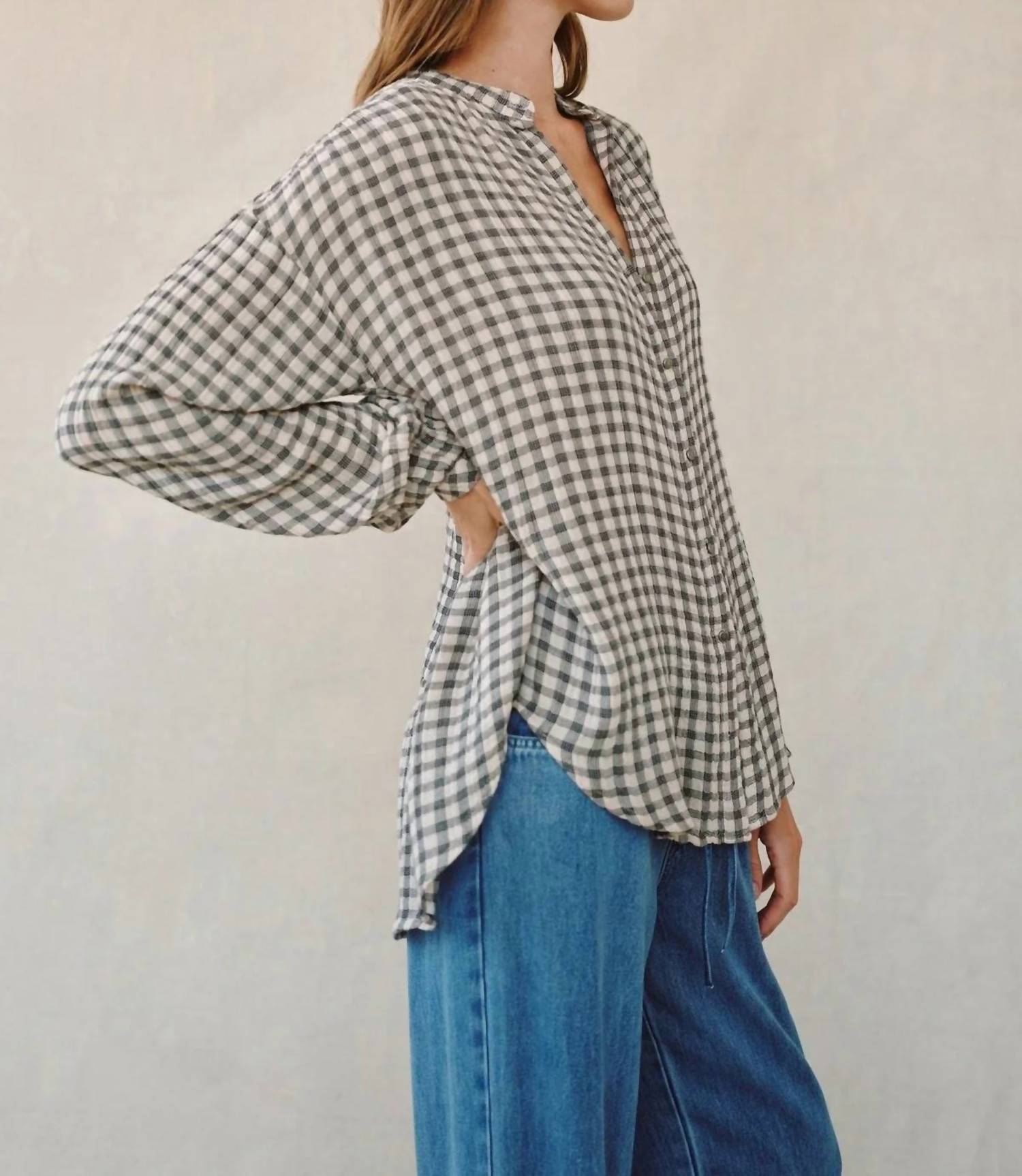 Bella Dahl - Shirred Mandarin Collar Shirt