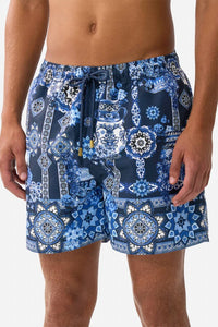 Camilla - Elastic Waist Mid Length Boardshorts