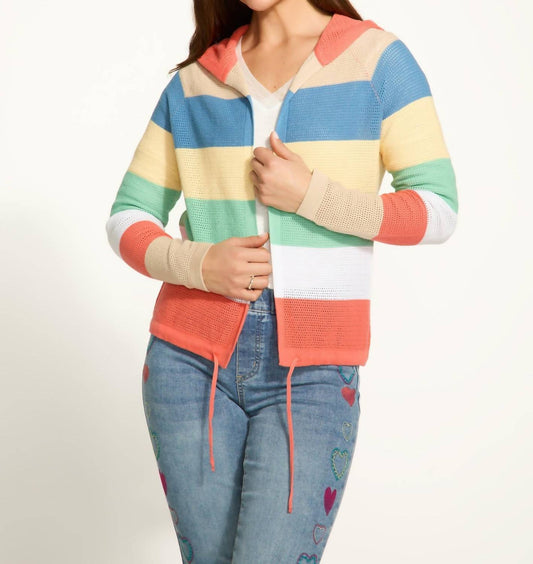 Fdj - Striped Hooded Cardigan